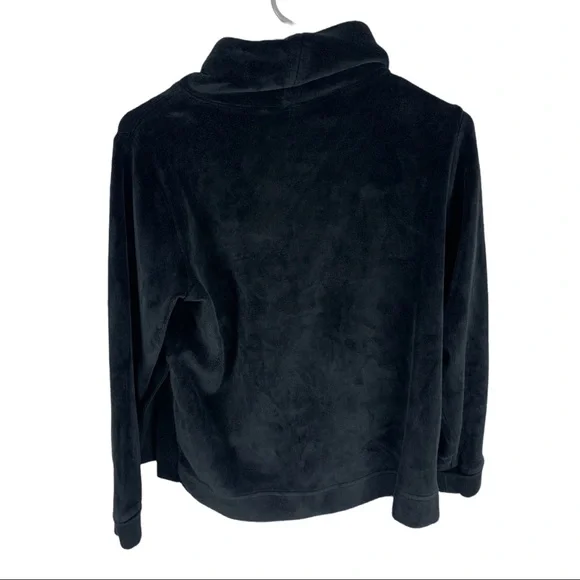 Athleta Double Cozy Fuzzy Funnel Neck Sweatshirt / Sweater | Black | Women’s XXS - Picture 3 of 9